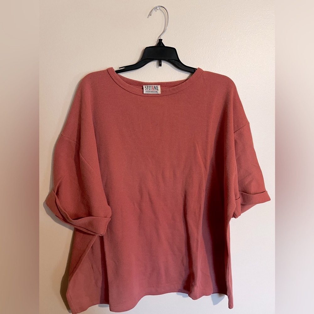 Vintage Stefano International Coral Colored Plus Size Top